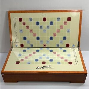 Scrabble Wooden Board Game Set